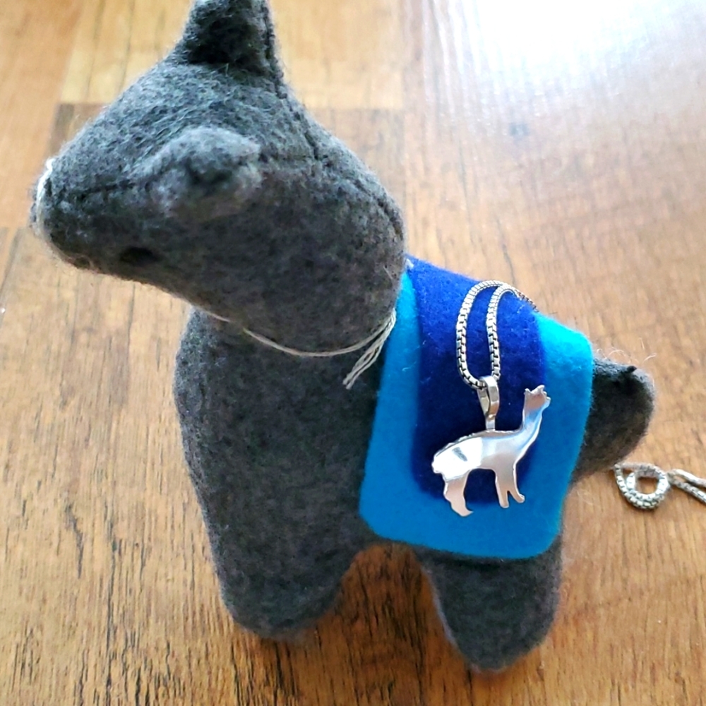 Silver alpaca necklace‎